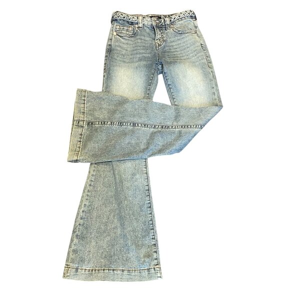 True Religion Charlie Retro Mid-Rise Vintage Flare Saddleback Jeans Sz 26 #238S - Picture 4 of 13